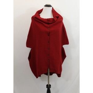 Moyuru Red Cardigan Sweater with Oversized Silhouette